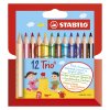 STABILO Trio Thick Kort 12 Pack