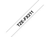 Tape BROTHER TZEFX211 6mm svart p vit