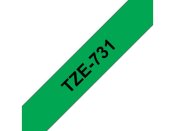 Tape BROTHER TZE731 12mm svart p grn