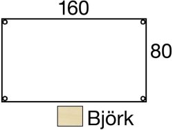 Bord frist 160x80cm bjrklaminat/svart