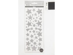 Glitterstickers silver stjrnor 110/fp