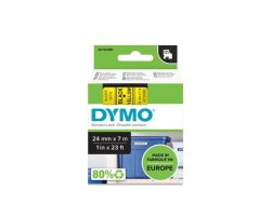 Tape DYMO D1 24mm svart p gul