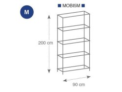 Hylla ALBA 5 hyllplan 200x90x35cm krom