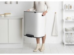 Papperskorg BRABANTIA Pedal Bo 2x30L vit