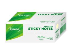 Notes LYRECO recycled 38x51mm gul 12/fp