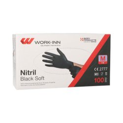 Nitrilhandske puderfri Work-Inn Svarta 100st/fp M