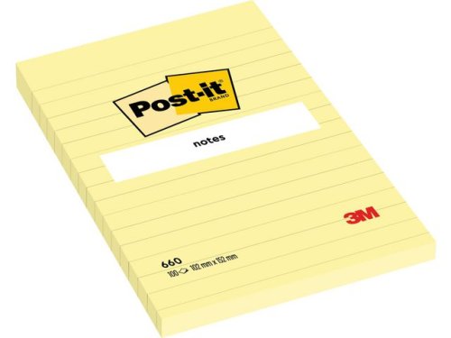 Notes POST-IT linjerat 102x152mm gul