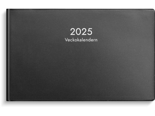 Veckokalender 2025 plast svart