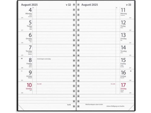 Kalender Plano 2025 svart