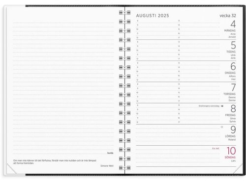 Liten Veckokalender 2025 svart