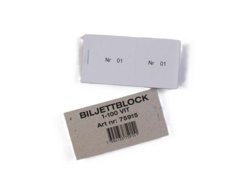 Biljettblock 1-100 vit