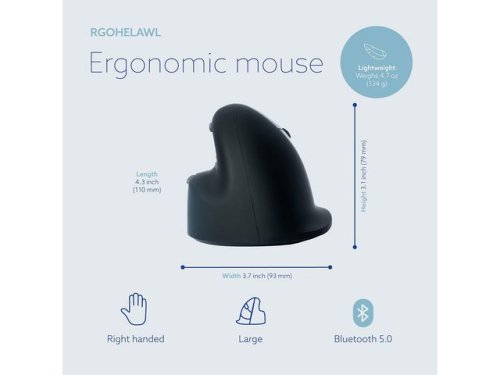 Mus Ergonomisk R-GO Large Hger Trdls