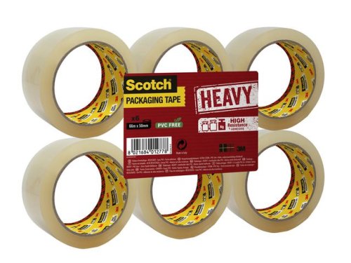 Packtejp 50mmx66m SCOTCH Heavy PP Transparent 6rl/fp