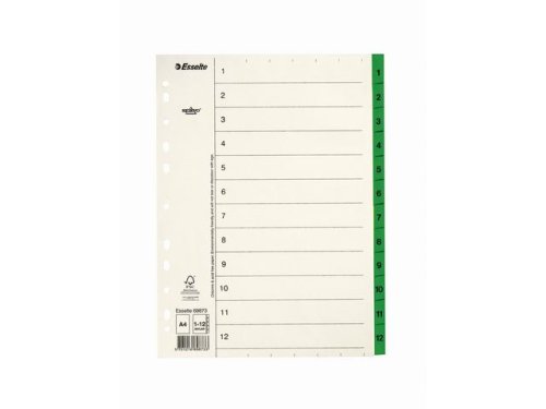 Pappregister Servo A4 1-12 grn flik