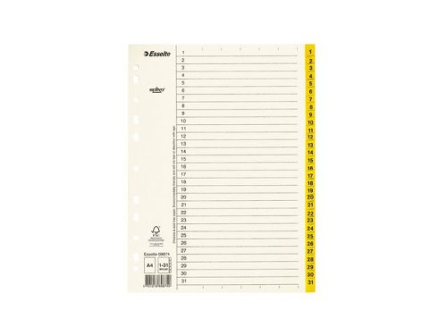 Pappregister Servo A4 1-31 gul flik