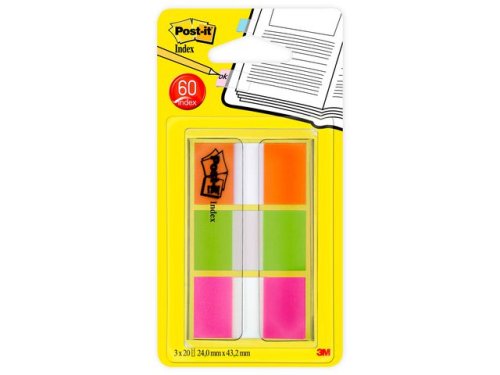 Index POST-IT Neon orange,lime grn,ros