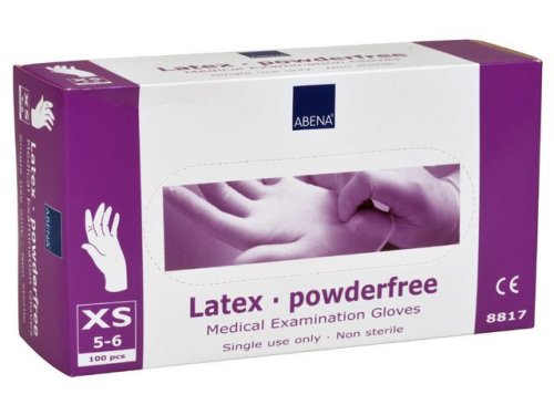 Latexhandske puderfri XS 100/fp