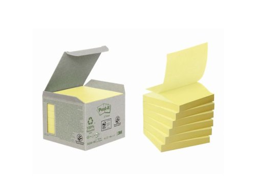 Notes POST-IT Z-block 76x76mm gul 6/FP