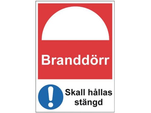 Skylt Branddrr A4 Aluminium