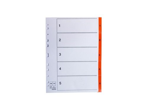 Register plastflik 1-5 orange 20/fp