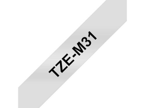 Tape BROTHER TZEM31 12mm Svart p Klar M