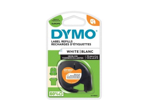 Tape DYMO LetraTAG Iron on svart p vit