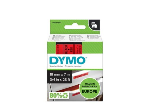 Tape DYMO D1 19mm svart p rd