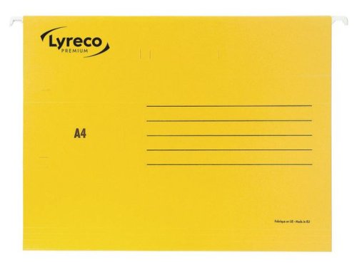 Hngmapp LYRECO premium A4 gul 25/fp