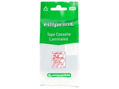 Tape 24mm TZe-152 rd p klar