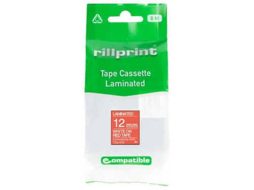 Tape 12mm TZe-435 vit p rd