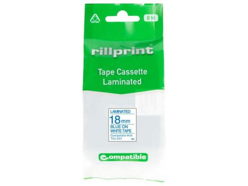 Tape 18mm TZe-243 bl p vit