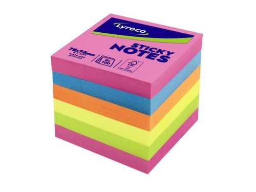 Notes LYRECO standard 75x75mm neon 6/fp