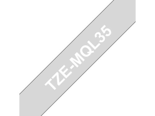 Tape BROTHER TZEMQL35 12mm Vit p L-Gr