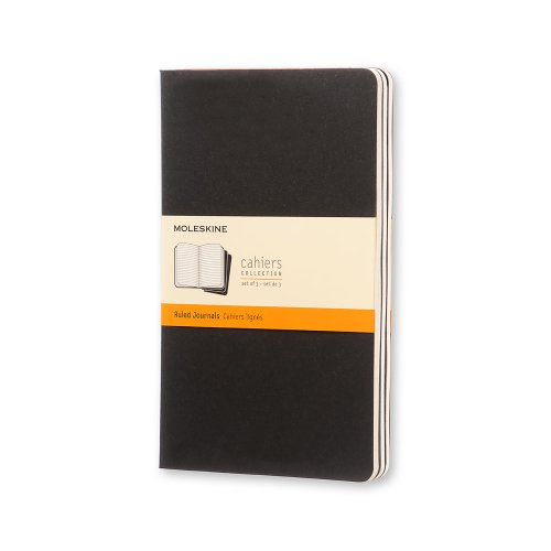 Cahier Journal Linjerad Pocket Svart 3-Pack