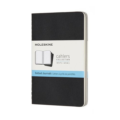 Cahier Journal Dotted Pocket Svart 3-Pack