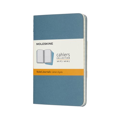 Cahier Journal Linjerad Pocket Brisk Blue 3-Pack