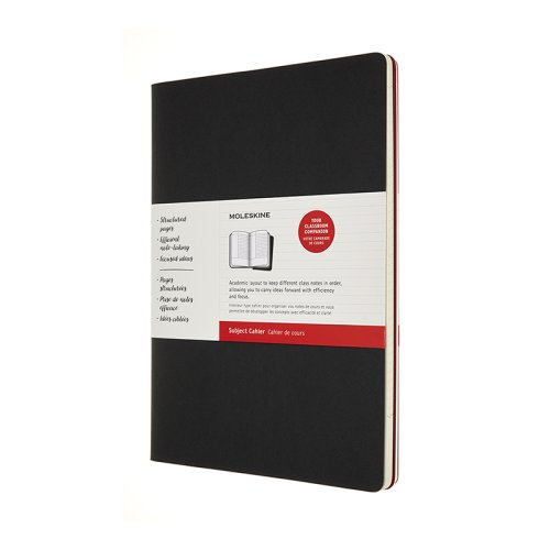 Cahier Subject A4 Svart / Rd 2 Pack