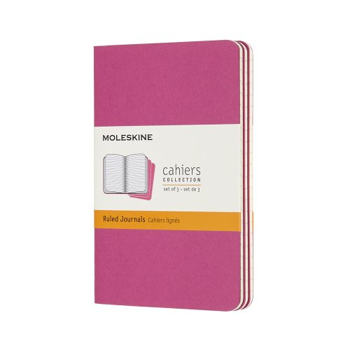 Cahier Journal Linjerad Pocket Rosa 3-Pack