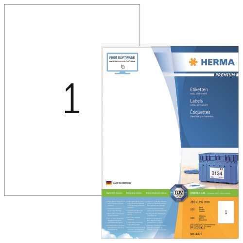 Etikett Premium 210x297mm, Herma 4428 permanent 100st/fp