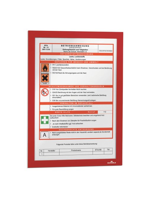 Infroram sjlvhftande DURAFRAME A4 storpack rd