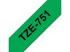 Tape BROTHER TZE751 24mm svart p grn